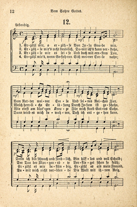 Sonntagsschulharfe: Eine Sammlung auserlesener Lieder und Melodien für die Jugend page 12