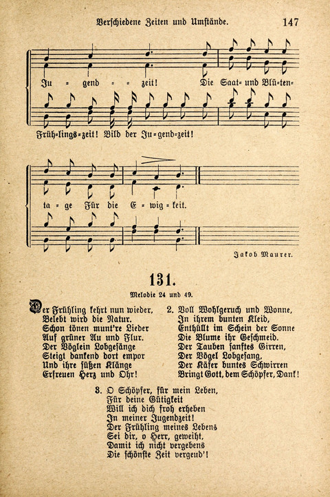 Sonntagsschulharfe: Eine Sammlung auserlesener Lieder und Melodien für die Jugend page 147