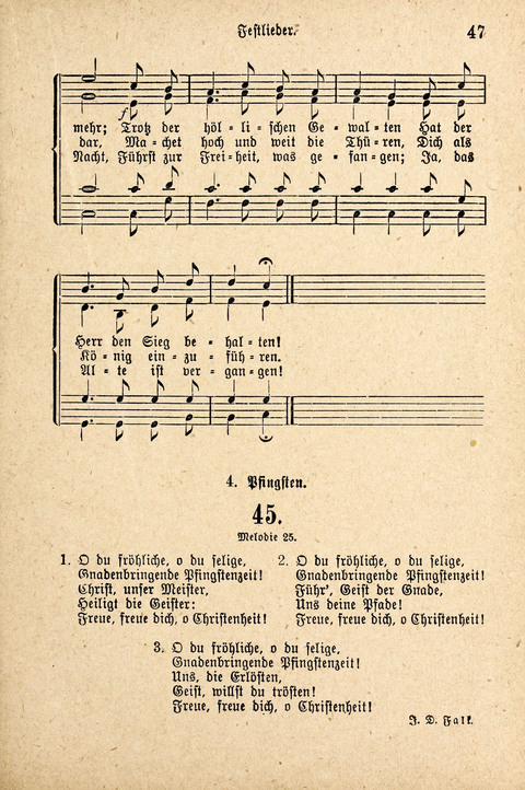Sonntagsschulharfe: Eine Sammlung auserlesener Lieder und Melodien für die Jugend page 47