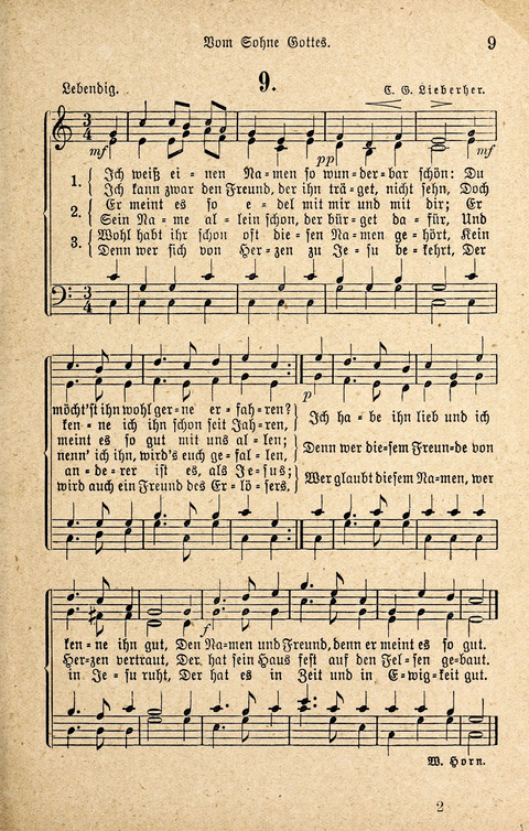 Sonntagsschulharfe: Eine Sammlung auserlesener Lieder und Melodien für die Jugend page 9