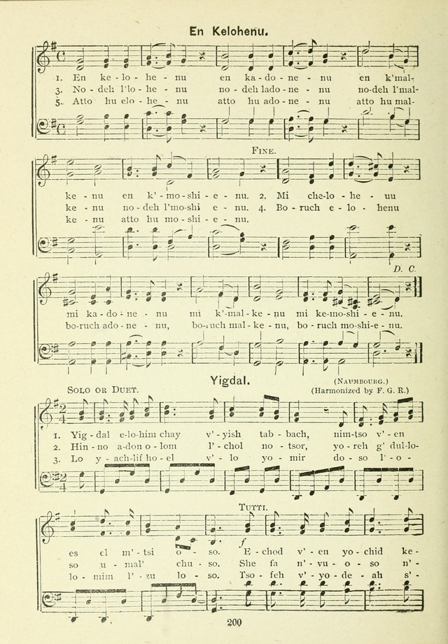 The Sabbath School Hymnal, a collection of songs, services and responses for Jewish Sabbath schools, and homes 4th rev. ed. page 201