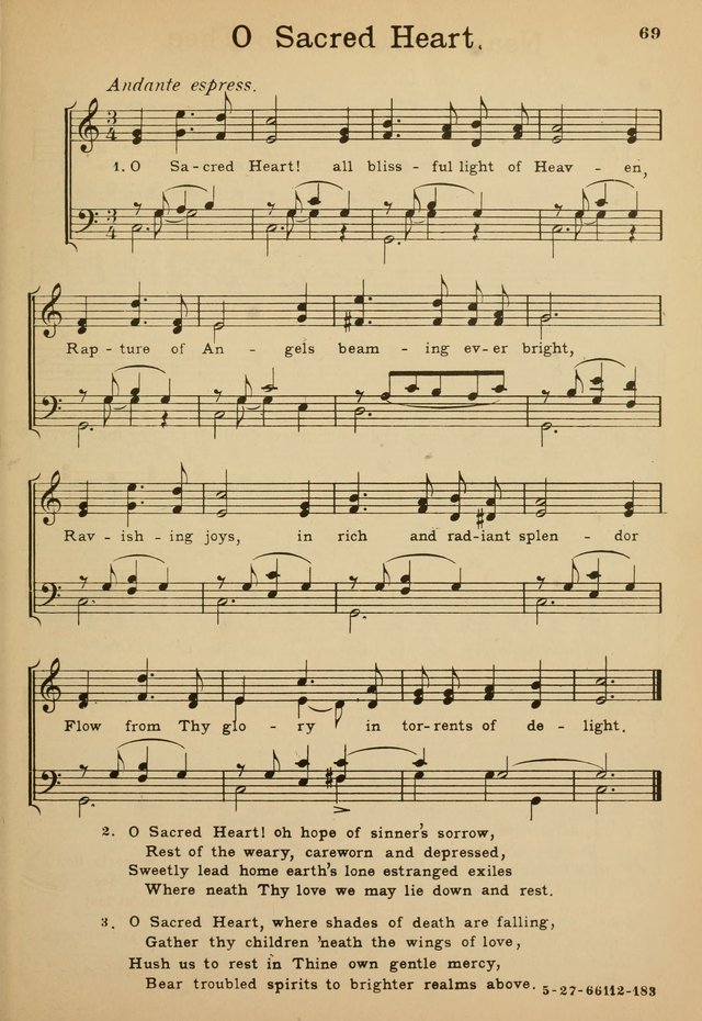 Sunday School Hymn Book page 69