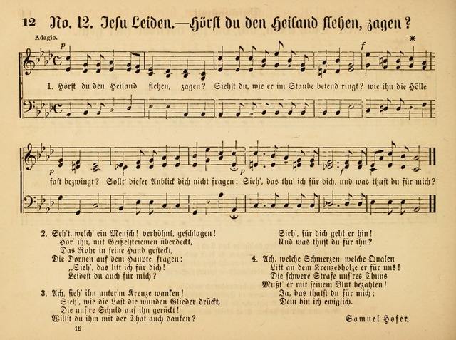 Sonntags-Schul-Harfe: sammlung drei- und vierstimmiger Lieder, Choräle und Responsorien: der Jugend der deutschen evang.-lutherischen Kirche in Amerika (Neuestes Aufl.) page 12