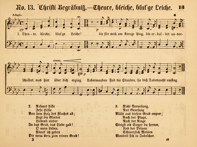 Sonntags-Schul-Harfe: sammlung drei- und vierstimmiger Lieder, Choräle und Responsorien: der Jugend der deutschen evang.-lutherischen Kirche in Amerika (Neuestes Aufl.) page 13