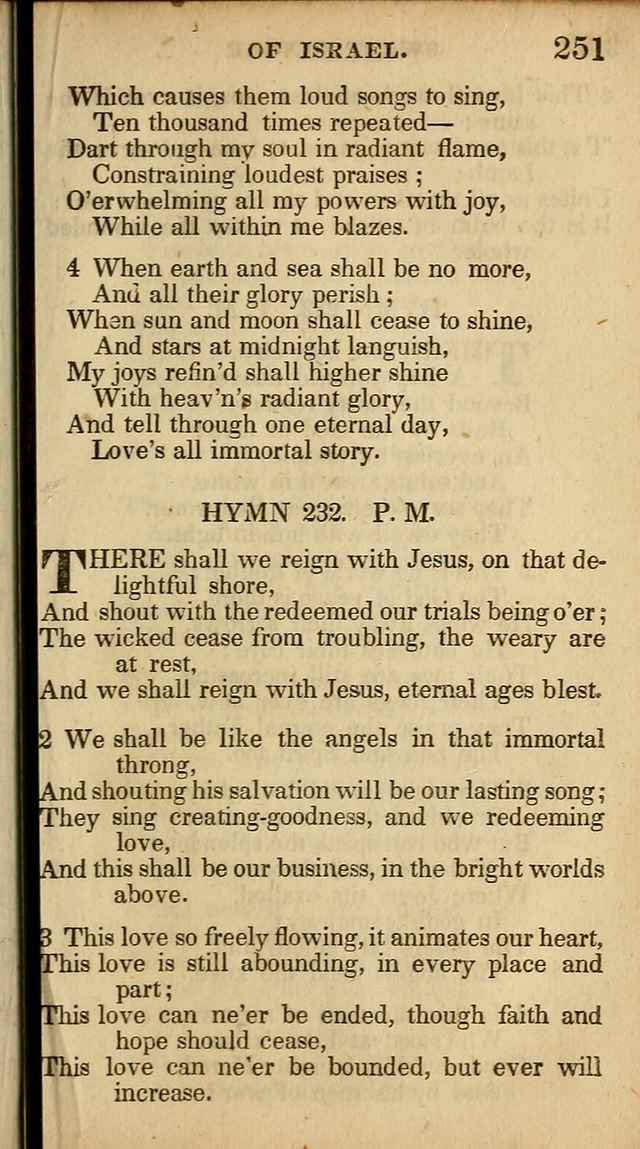 The Sweet Singer of Israel: a collection of hymns and spiritual  songs, usually sung at camp, prayer, and social meetings, and revivals of religion (New ed. much enlarged) page 251