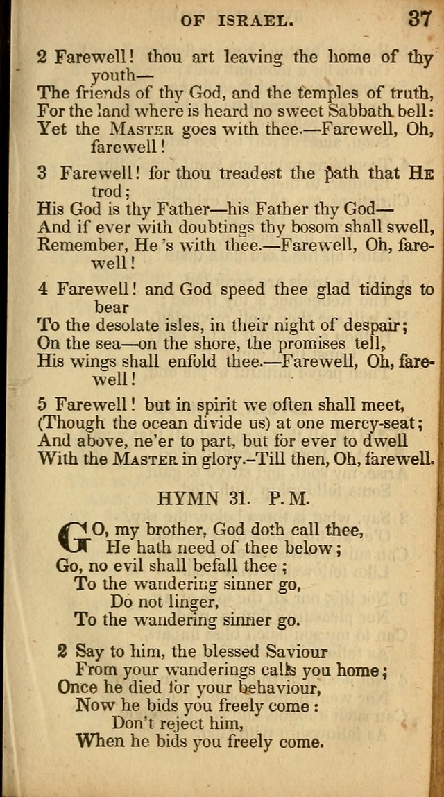 The Sweet Singer of Israel: a collection of hymns and spiritual  songs, usually sung at camp, prayer, and social meetings, and revivals of religion (New ed. much enlarged) page 37