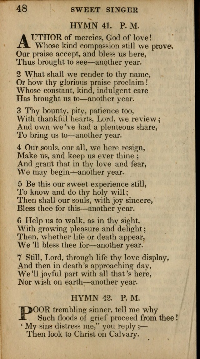 The Sweet Singer of Israel: a collection of hymns and spiritual  songs, usually sung at camp, prayer, and social meetings, and revivals of religion (New ed. much enlarged) page 48