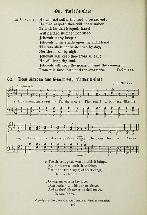 Services and Songs: for use in the Junior Department of the Church School page 106