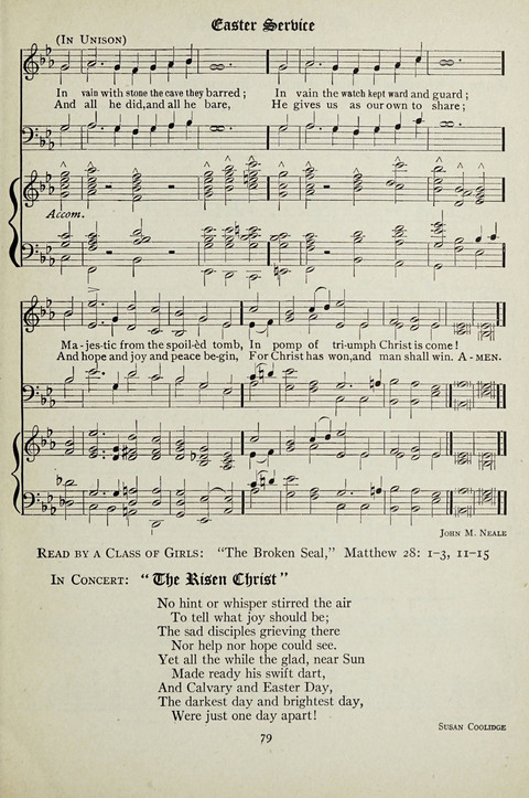 Services and Songs: for use in the Junior Department of the Church School page 79