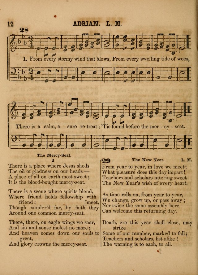 The Sabbath School Lute: a selection of hymns and appropriate melodies, adapted to the wants of Sabbath schools, families and social meetings page 12