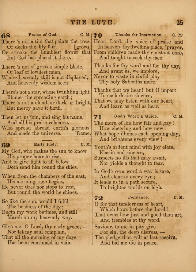 The Sabbath School Lute: a selection of hymns and appropriate melodies, adapted to the wants of Sabbath schools, families and social meetings page 25