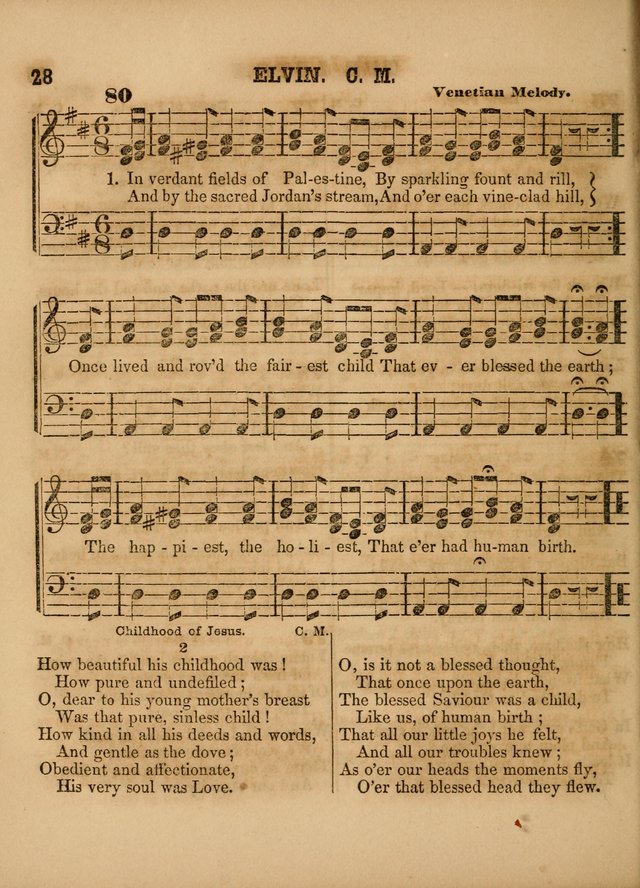 The Sabbath School Lute: a selection of hymns and appropriate melodies, adapted to the wants of Sabbath schools, families and social meetings page 28
