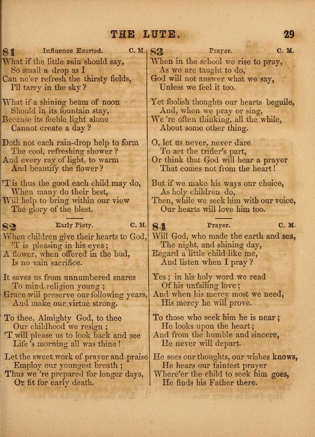 The Sabbath School Lute: a selection of hymns and appropriate melodies, adapted to the wants of Sabbath schools, families and social meetings page 29
