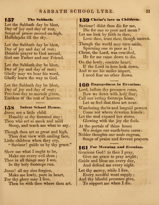 The Sabbath School Lyre: a collection of hymns and music, original and selected, for general use in sabbath schools page 51
