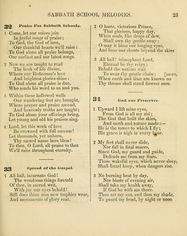 The Sabbath School Melodist: being a selection of hymns with appropriate music; for the use of Sabbath schools, families and social meetings page 23