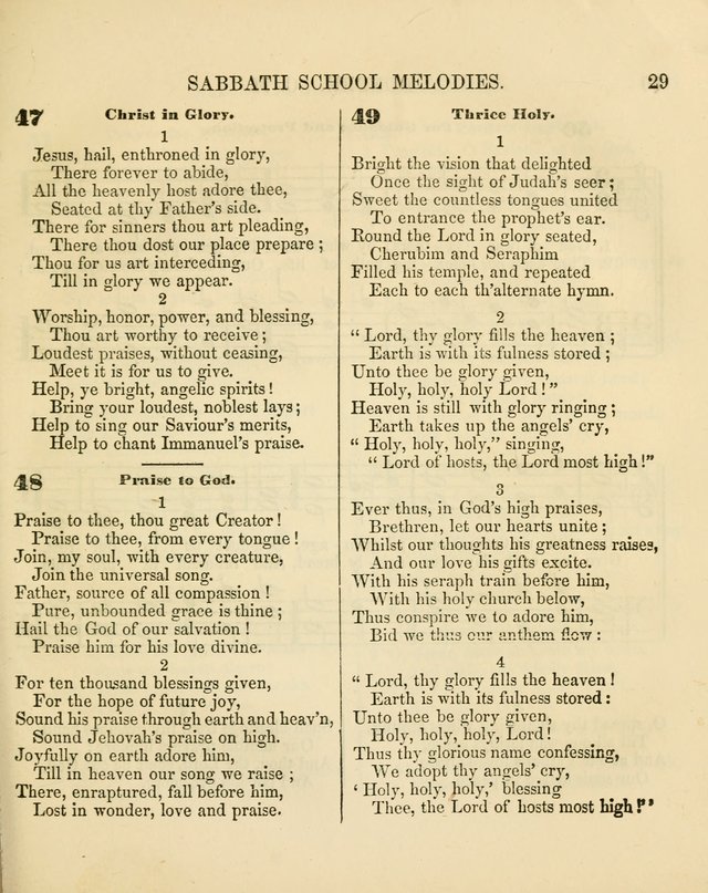 The Sabbath School Melodist: being a selection of hymns with appropriate music; for the use of Sabbath schools, families and social meetings page 29