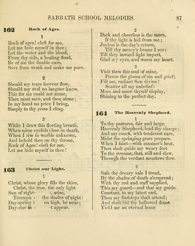 The Sabbath School Melodist: being a selection of hymns with appropriate music; for the use of Sabbath schools, families and social meetings page 87