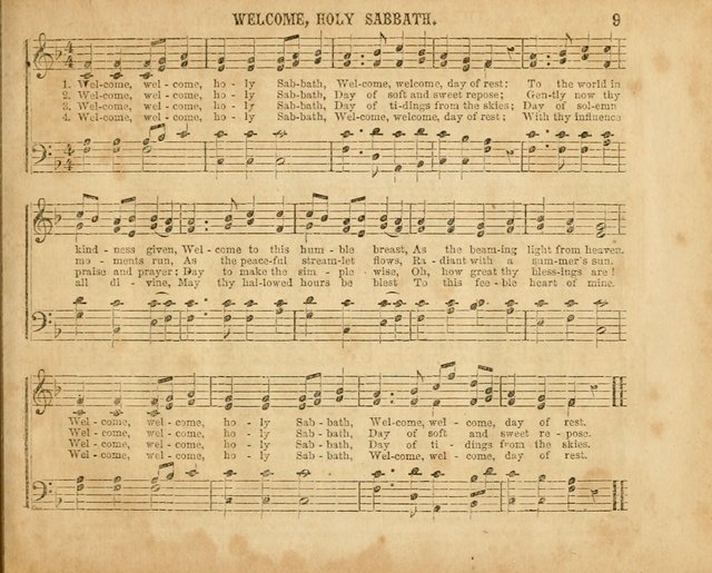 The Sabbath School Pearl or the Sunday school Army singing Book: A New Collection of choice hymns and tunes for Sunday Schools, Anniversaries, Missionary Meetings, Infant Class Exercises, &c. page 9