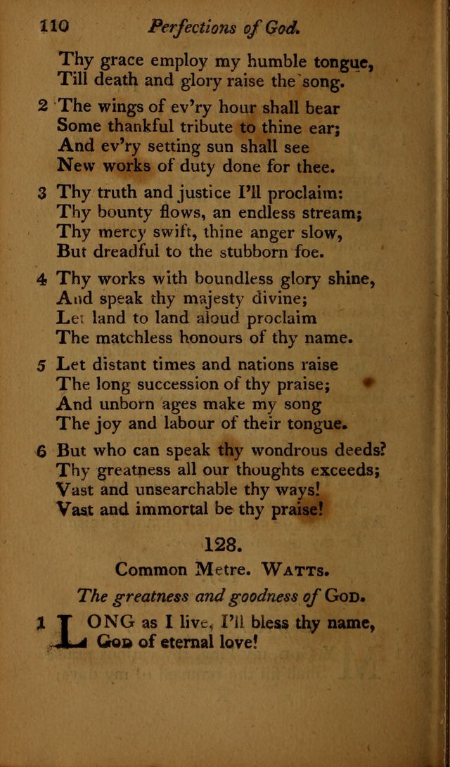 A Selection of Sacred Poetry: consisting of psalms and hymns, from Watts, Doddridge, Merrick, Scott, Cowper, Barbauld, Steele ...compiled for  the use of the Unitarian Church in Philadelphia page 110