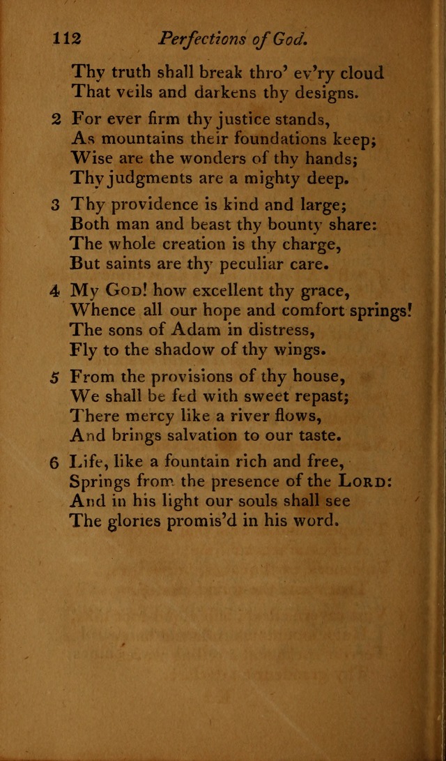 A Selection of Sacred Poetry: consisting of psalms and hymns, from Watts, Doddridge, Merrick, Scott, Cowper, Barbauld, Steele ...compiled for  the use of the Unitarian Church in Philadelphia page 112