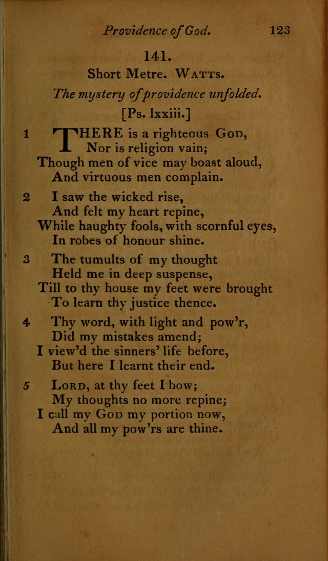 A Selection of Sacred Poetry: consisting of psalms and hymns, from Watts, Doddridge, Merrick, Scott, Cowper, Barbauld, Steele ...compiled for  the use of the Unitarian Church in Philadelphia page 123