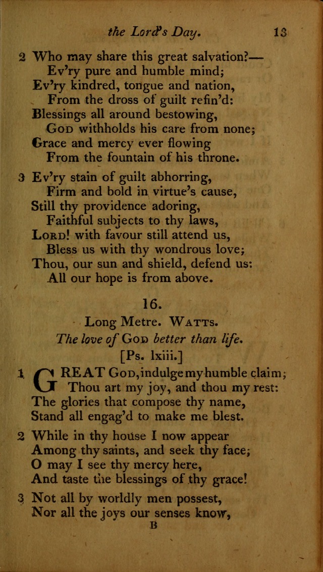 A Selection of Sacred Poetry: consisting of psalms and hymns, from Watts, Doddridge, Merrick, Scott, Cowper, Barbauld, Steele ...compiled for  the use of the Unitarian Church in Philadelphia page 13
