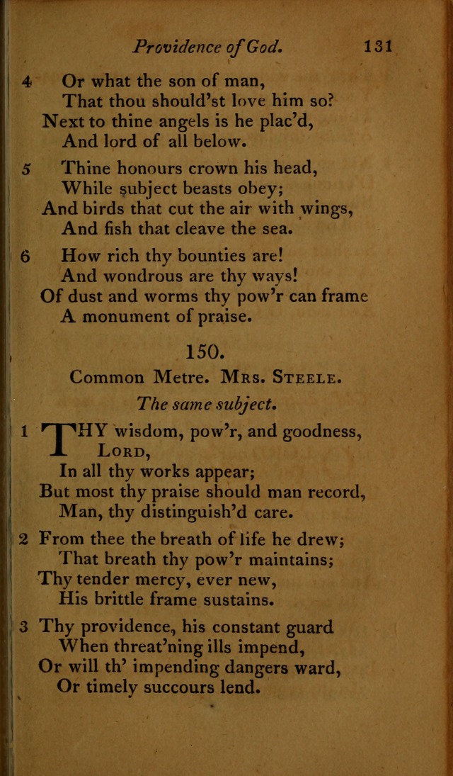 A Selection of Sacred Poetry: consisting of psalms and hymns, from Watts, Doddridge, Merrick, Scott, Cowper, Barbauld, Steele ...compiled for  the use of the Unitarian Church in Philadelphia page 131