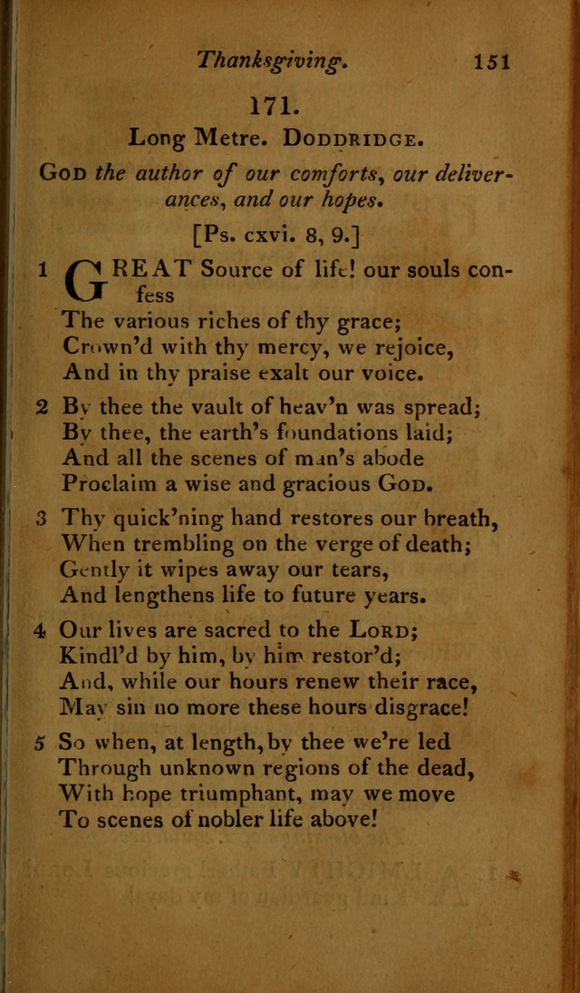 A Selection of Sacred Poetry: consisting of psalms and hymns, from Watts, Doddridge, Merrick, Scott, Cowper, Barbauld, Steele ...compiled for  the use of the Unitarian Church in Philadelphia page 151