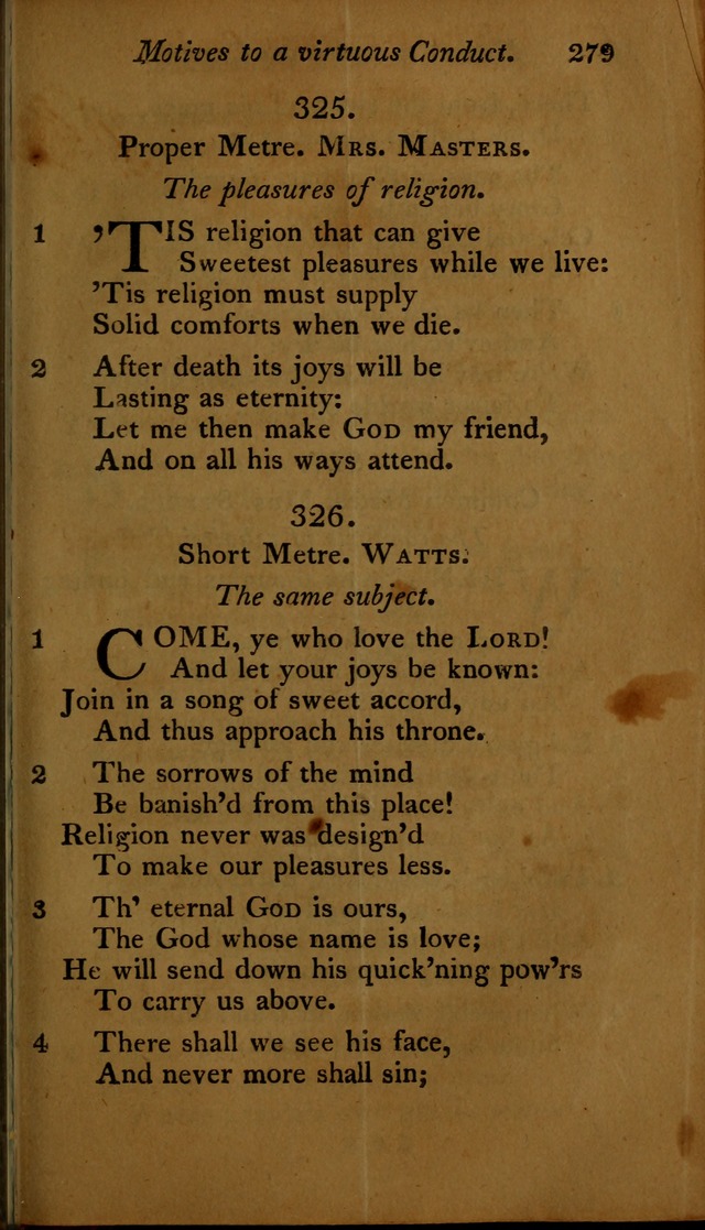 A Selection of Sacred Poetry: consisting of psalms and hymns, from Watts, Doddridge, Merrick, Scott, Cowper, Barbauld, Steele ...compiled for  the use of the Unitarian Church in Philadelphia page 279