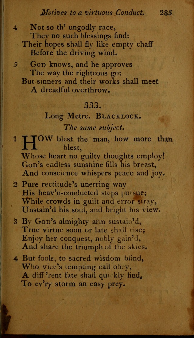 A Selection of Sacred Poetry: consisting of psalms and hymns, from Watts, Doddridge, Merrick, Scott, Cowper, Barbauld, Steele ...compiled for  the use of the Unitarian Church in Philadelphia page 285