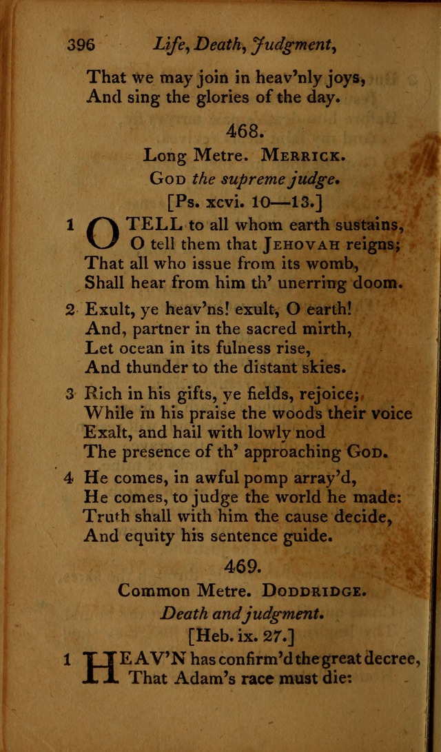 A Selection of Sacred Poetry: consisting of psalms and hymns, from Watts, Doddridge, Merrick, Scott, Cowper, Barbauld, Steele ...compiled for  the use of the Unitarian Church in Philadelphia page 396