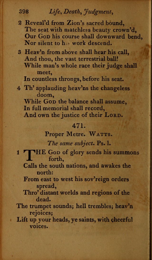 A Selection of Sacred Poetry: consisting of psalms and hymns, from Watts, Doddridge, Merrick, Scott, Cowper, Barbauld, Steele ...compiled for  the use of the Unitarian Church in Philadelphia page 398
