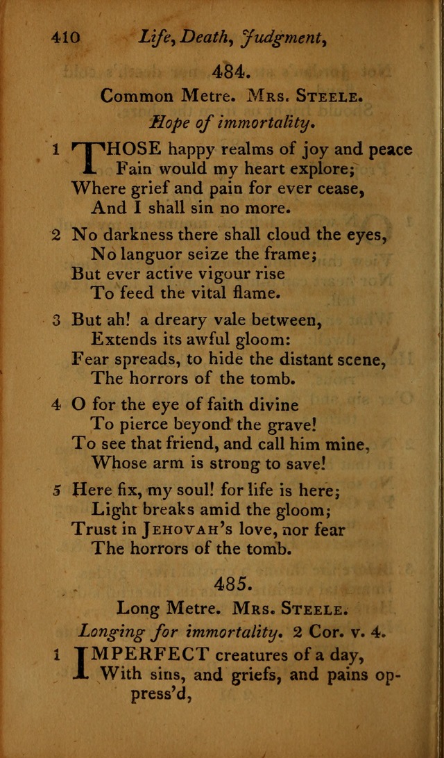 A Selection of Sacred Poetry: consisting of psalms and hymns, from Watts, Doddridge, Merrick, Scott, Cowper, Barbauld, Steele ...compiled for  the use of the Unitarian Church in Philadelphia page 410