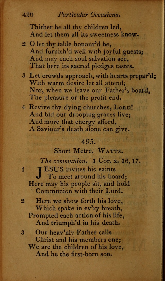 A Selection of Sacred Poetry: consisting of psalms and hymns, from Watts, Doddridge, Merrick, Scott, Cowper, Barbauld, Steele ...compiled for  the use of the Unitarian Church in Philadelphia page 420