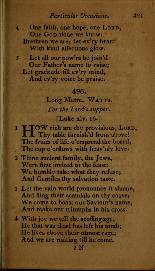 A Selection of Sacred Poetry: consisting of psalms and hymns, from Watts, Doddridge, Merrick, Scott, Cowper, Barbauld, Steele ...compiled for  the use of the Unitarian Church in Philadelphia page 421