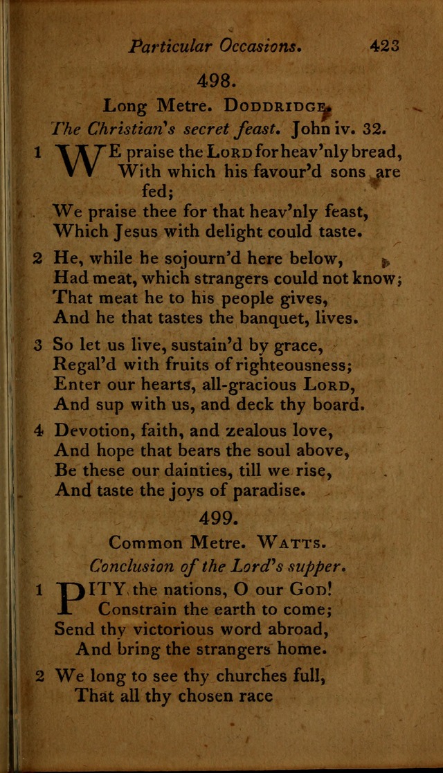 A Selection of Sacred Poetry: consisting of psalms and hymns, from Watts, Doddridge, Merrick, Scott, Cowper, Barbauld, Steele ...compiled for  the use of the Unitarian Church in Philadelphia page 423