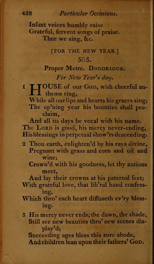 A Selection of Sacred Poetry: consisting of psalms and hymns, from Watts, Doddridge, Merrick, Scott, Cowper, Barbauld, Steele ...compiled for  the use of the Unitarian Church in Philadelphia page 428