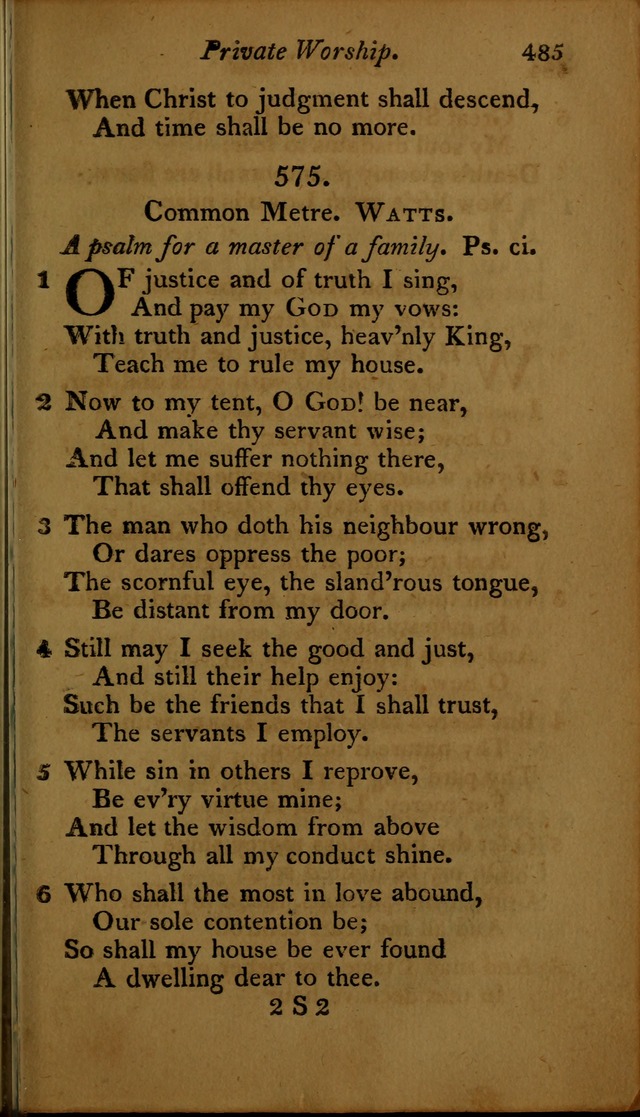 A Selection of Sacred Poetry: consisting of psalms and hymns, from Watts, Doddridge, Merrick, Scott, Cowper, Barbauld, Steele ...compiled for  the use of the Unitarian Church in Philadelphia page 485