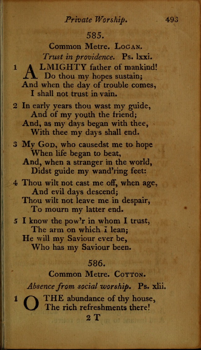 A Selection of Sacred Poetry: consisting of psalms and hymns, from Watts, Doddridge, Merrick, Scott, Cowper, Barbauld, Steele ...compiled for  the use of the Unitarian Church in Philadelphia page 493
