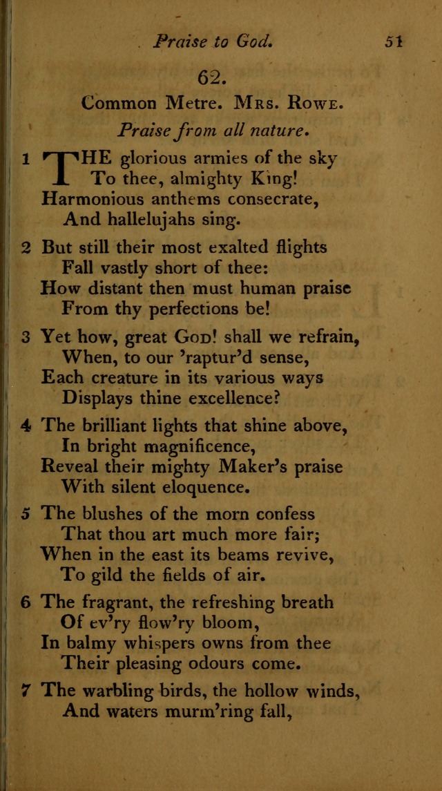 A Selection of Sacred Poetry: consisting of psalms and hymns, from Watts, Doddridge, Merrick, Scott, Cowper, Barbauld, Steele ...compiled for  the use of the Unitarian Church in Philadelphia page 51