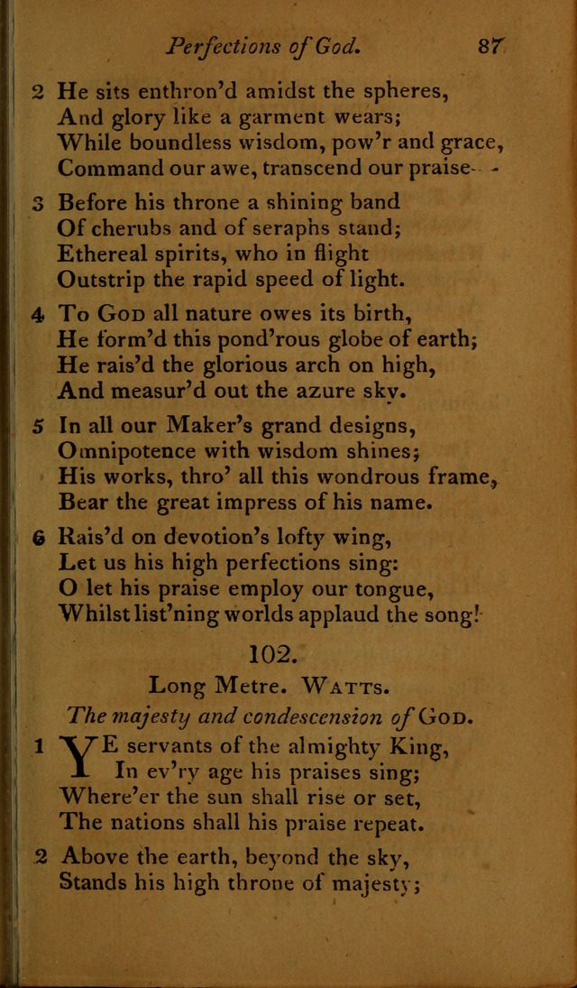A Selection of Sacred Poetry: consisting of psalms and hymns, from Watts, Doddridge, Merrick, Scott, Cowper, Barbauld, Steele ...compiled for  the use of the Unitarian Church in Philadelphia page 87