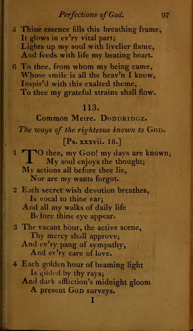 A Selection of Sacred Poetry: consisting of psalms and hymns, from Watts, Doddridge, Merrick, Scott, Cowper, Barbauld, Steele ...compiled for  the use of the Unitarian Church in Philadelphia page 97