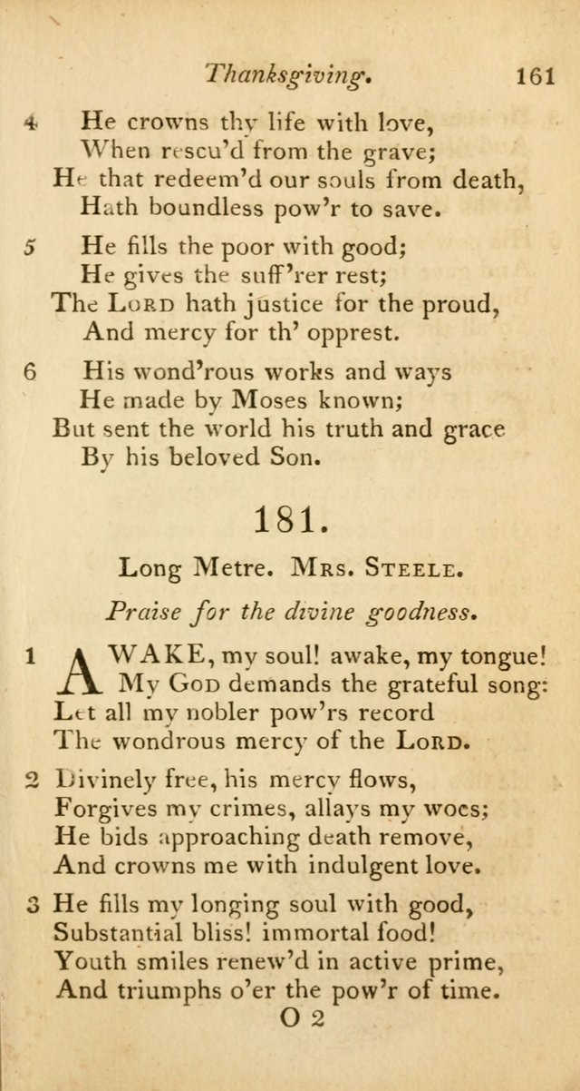A Selection of Sacred Poetry: consisting of psalms and hymns from Watts, Doddridge, Merrick, Scott, Cowper, Barbauld, Steele, and others (2nd ed.) page 161