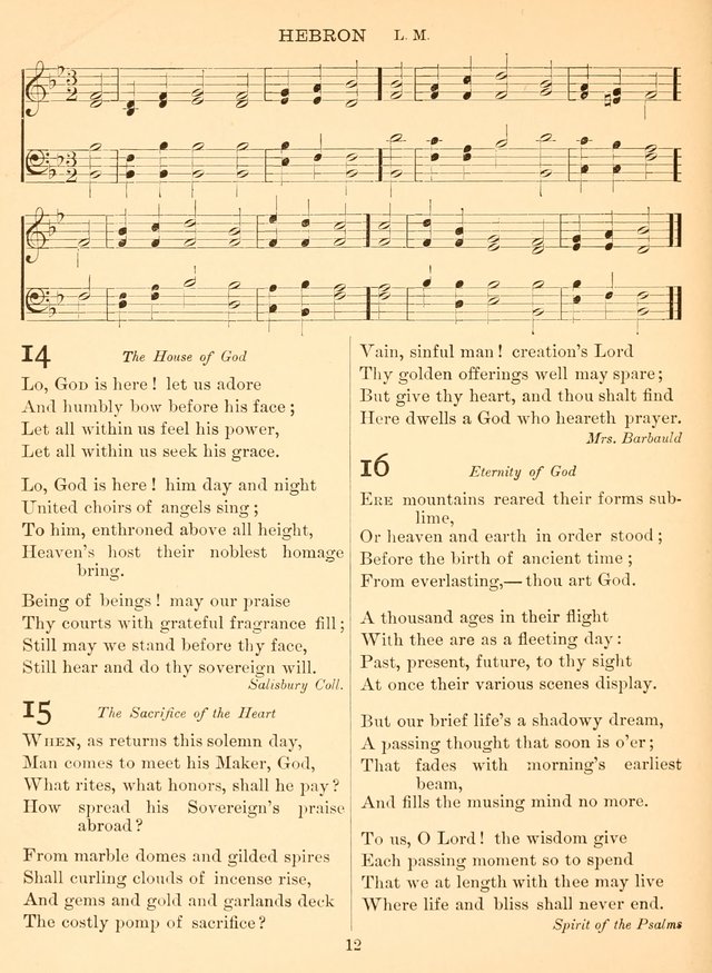 Sacred Songs For Public Worship: a hymn and tune book page 12