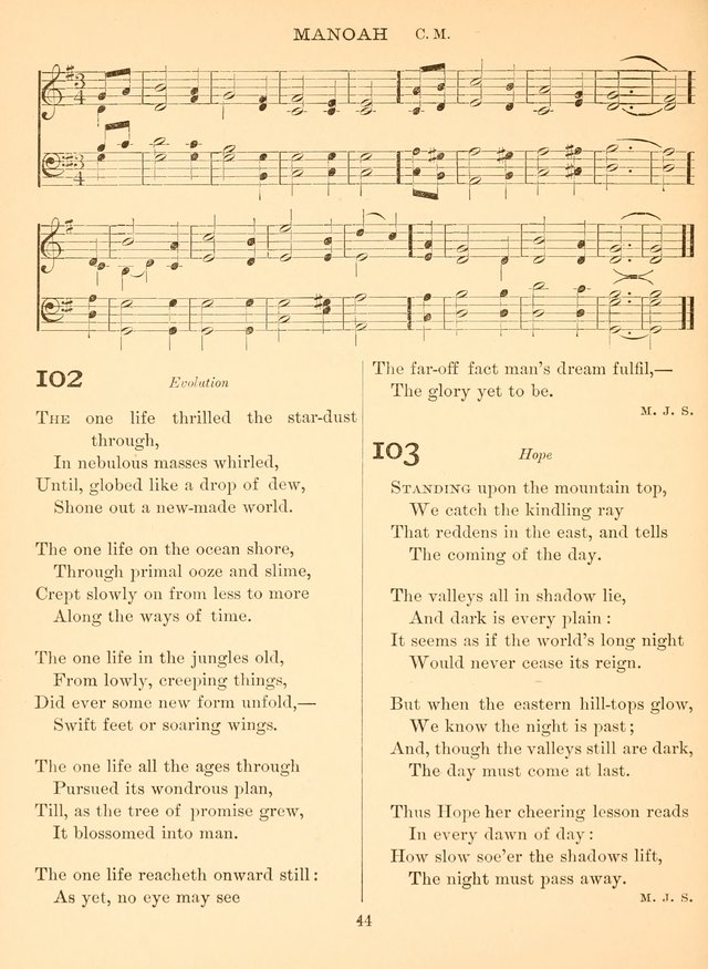 Sacred Songs For Public Worship: a hymn and tune book page 44