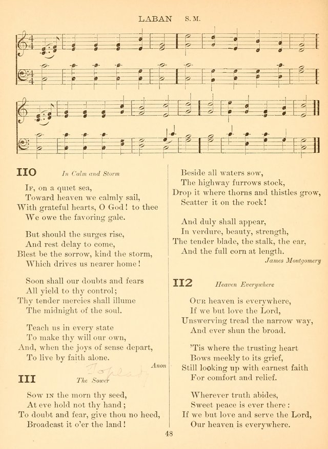 Sacred Songs For Public Worship: a hymn and tune book page 48