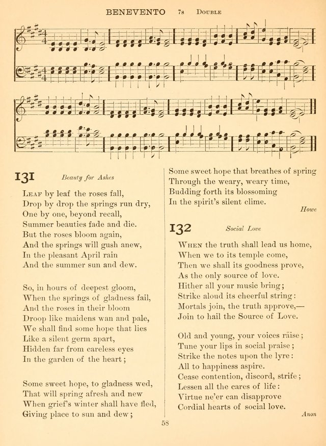 Sacred Songs For Public Worship: a hymn and tune book page 58