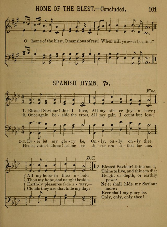 Sunday-School Songs: a new collection of hymns and tunes specially prepared for the use of Sunday-schools and for social and family worship. (3rd. ed.) page 101