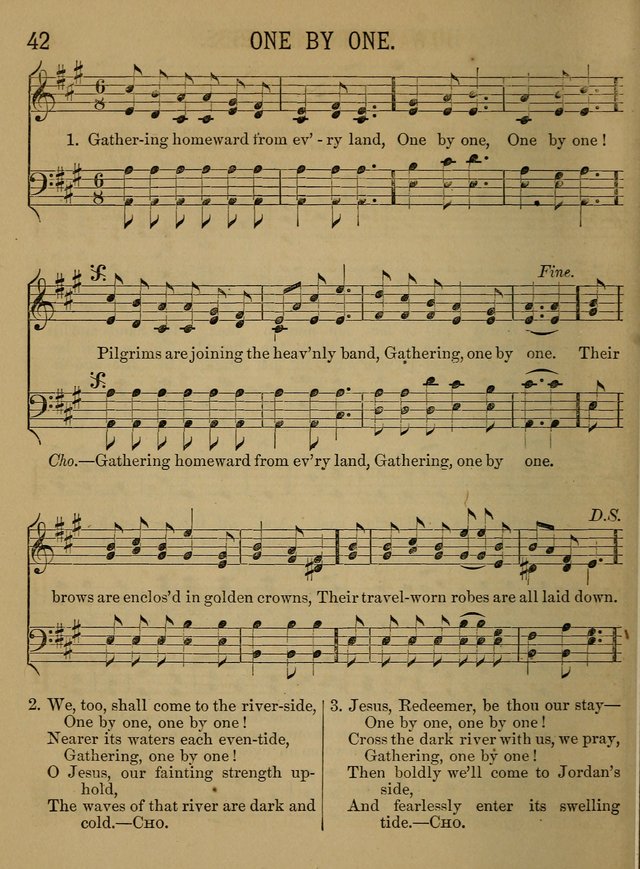 Sunday-School Songs: a new collection of hymns and tunes specially prepared for the use of Sunday-schools and for social and family worship. (3rd. ed.) page 42