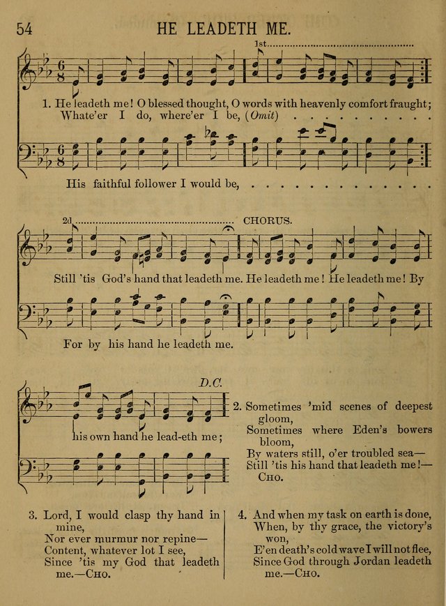 Sunday-School Songs: a new collection of hymns and tunes specially prepared for the use of Sunday-schools and for social and family worship. (3rd. ed.) page 54